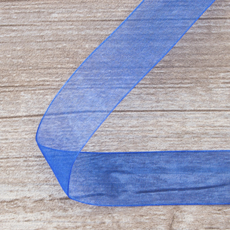 Лента органза SAFISA мини-рулон, 25 мм, 2,5 м, цвет 13, васильковый. Арт P00520-25мм-13          