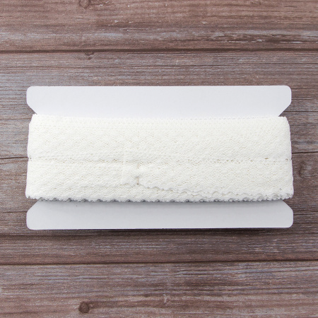 Мерсеризованное хлопковое кружево, 30 мм, цвет белый. Арт 2021/01