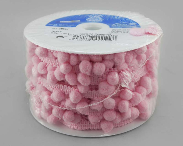 Тесьма с помпонами MATSA цвет розовый. Арт 96924/1551