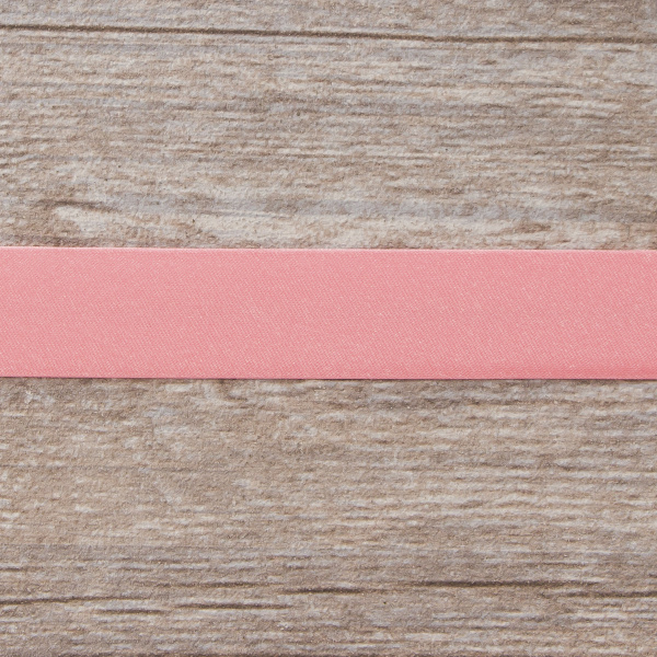 Косая бейка атласная 20 мм, 25 м, цвет 29, ярко-розовый. Арт 6260-20мм-29            