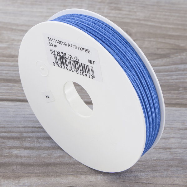 Шнур-сутаж PEGA, ярко-голубой, 3 мм. Арт 841113909A4701