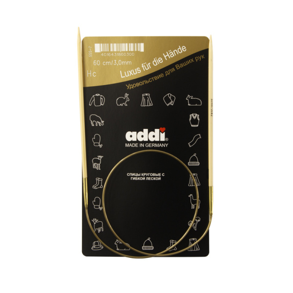 Спицы, круговые, бамбук addiNature BAMBOO №3, 60 см. Арт 555-7/3-60