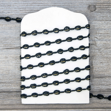 Тесьма PEGA тип отделочная, цвет черный,  8 мм. Арт 844167808DA701          