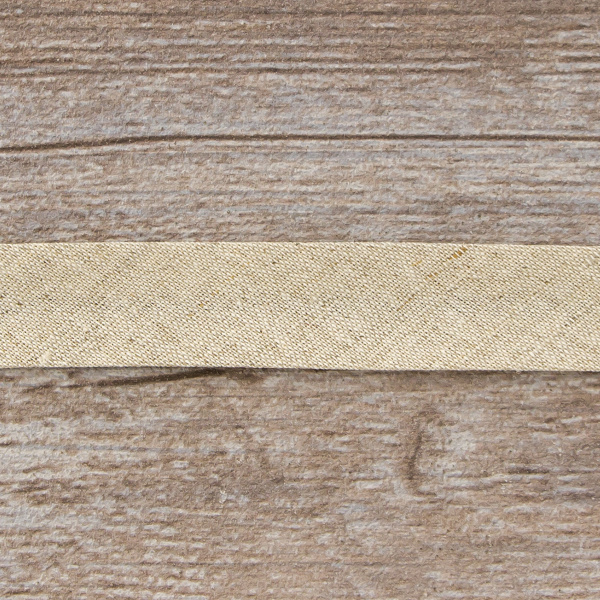 Косая бейка хлопок/лён, 20 мм, 20 м, цвет 145, серо-коричневый. Арт 6602-20мм-143