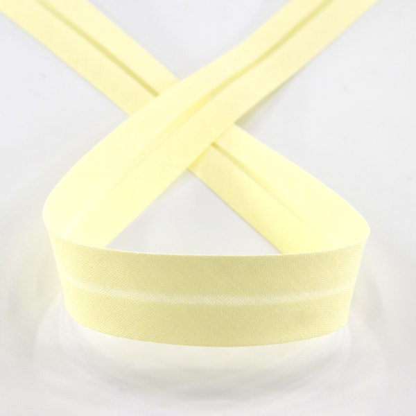 Косая бейка хлопок/полиэстер 20 мм, 25 м, цвет 10, шампань. Арт 6120-20мм-10            