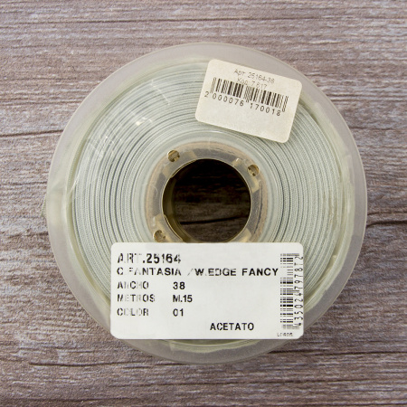 Лента с рисунком SAFISA, 38 мм, 15 м, цвет бежевый. Арт 25164-38                