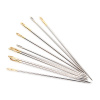 Иглы с золотым ушком для квилтинга/стежки, с острым кончиком, в баночке-органайзере, № 8 - 10, 10 шт. Арт 282G.810.HG