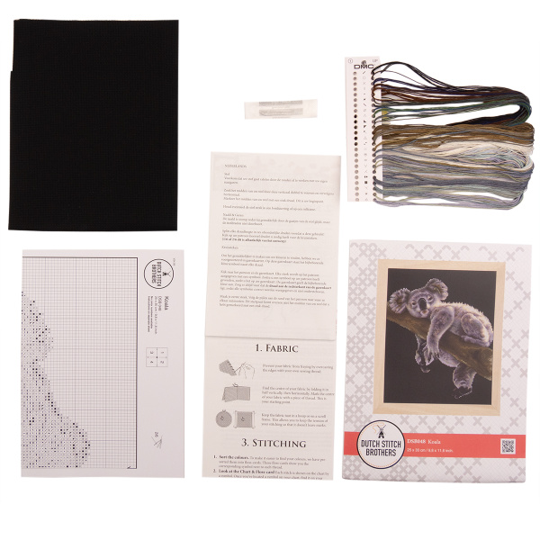 Набор для вышивания "Коала", канва Aida (черная) 16 ct. Арт DSB048