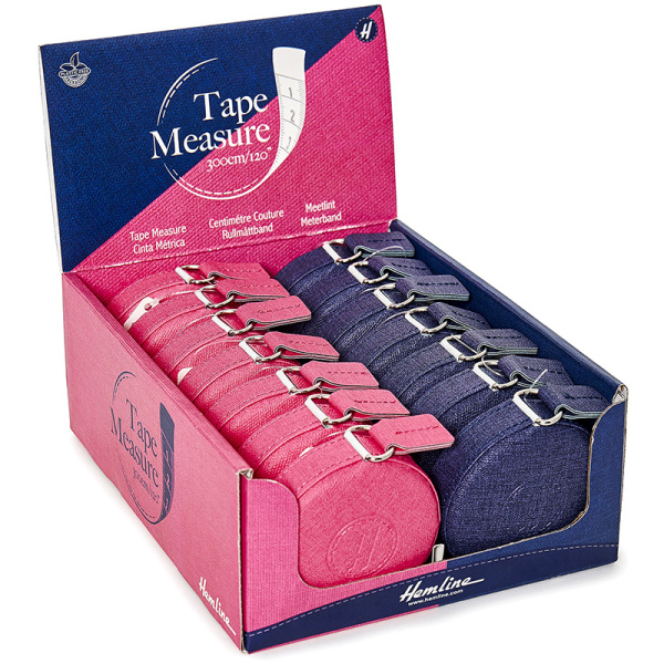 Сантиметр-рулетка,градация в сантиметрах и дюймах, 2 цвета, 14 шт. в картонном прикассовом стенде. Арт +253.HEM.3.DB