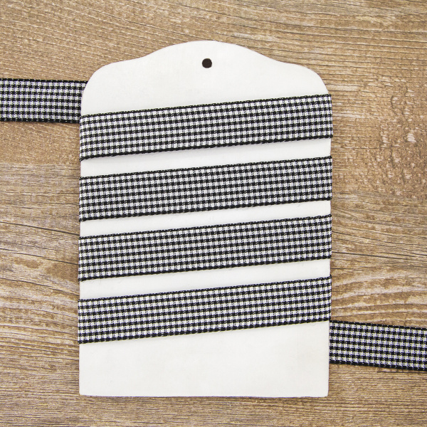 Лента с рисунком клетка SAFISA, 15 мм, 25 м, цвет 01, черный. Арт 466-15мм-01             