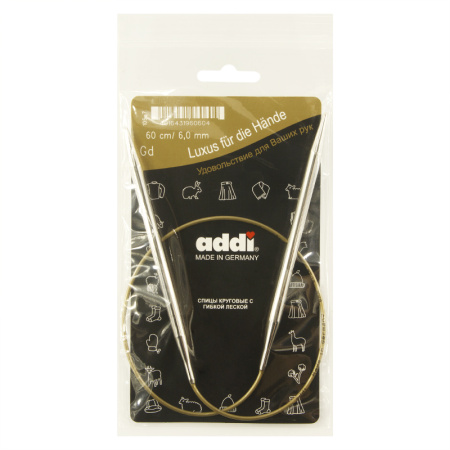 Спицы, круговые, супергладкие, addiClassic №6, 60 см. Арт 105-7/6-60