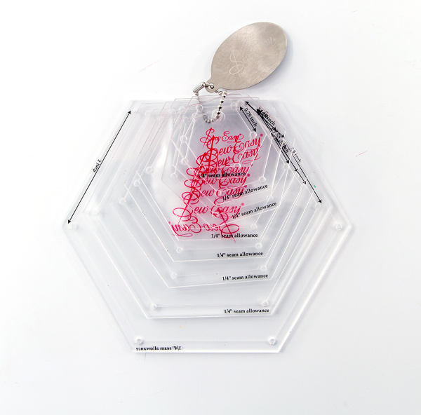 Набор лекал для заготовок-шестигранников, 8 размеров (3/4”,1”,1 1/4”,1 1/2”,1 3/4”, 2”, 2 1/2”, 3”). Арт NL4160