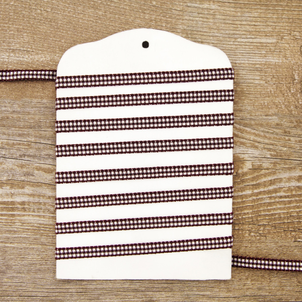 Лента с рисунком клетка SAFISA, 6 мм, 25 м, цвет 30, бордо. Арт 466-06мм-30             