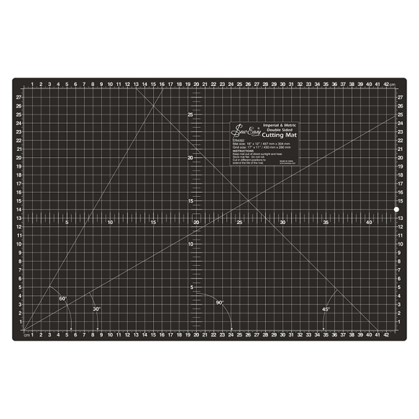Мат для раскройного ножа, Medium (A3), 3 мм, двусторонний, цвет чёрный/серый, 43x28 см / 17x11". Арт ER4092.GB         