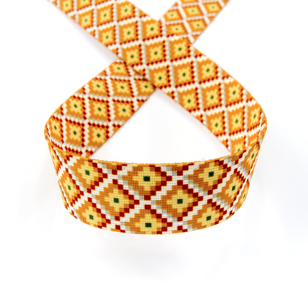 Резинка декоративная, 30 мм, цвет горчичный, 10 м. Арт 35131-30мм-02