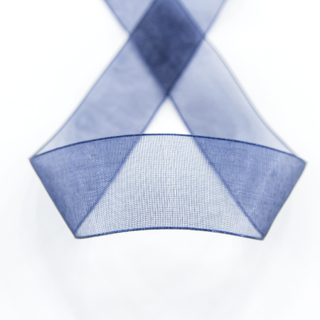 Лента органза SAFISA мини-рулон, 25 мм, 2,5 м, цвет 15, темно-серый. Арт P00520-25мм-15          