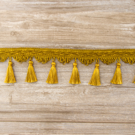 Тесьма с кисточками декоративная PASSAN цвет ярко-коричневый. Арт BPK - 019-col.PE - 16/35