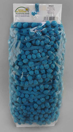 Тесьма с помпонами MATSA цвет бирюзовый. Арт 96923/7107