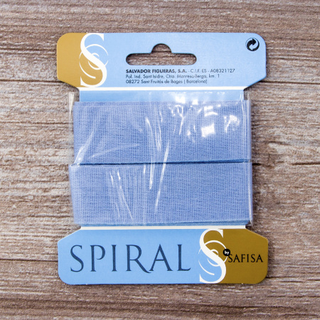 Тесьма киперная хлопковая на блистере SAFISA, 25 мм, 2 м , цвет 04, голубой светлый. Арт P00260C-25мм-04         