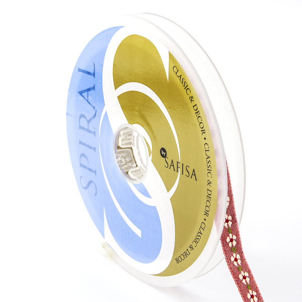 Лента жаккард SAFISA, 10 мм, 15 м, цвет 02. Арт 9160-10мм-02