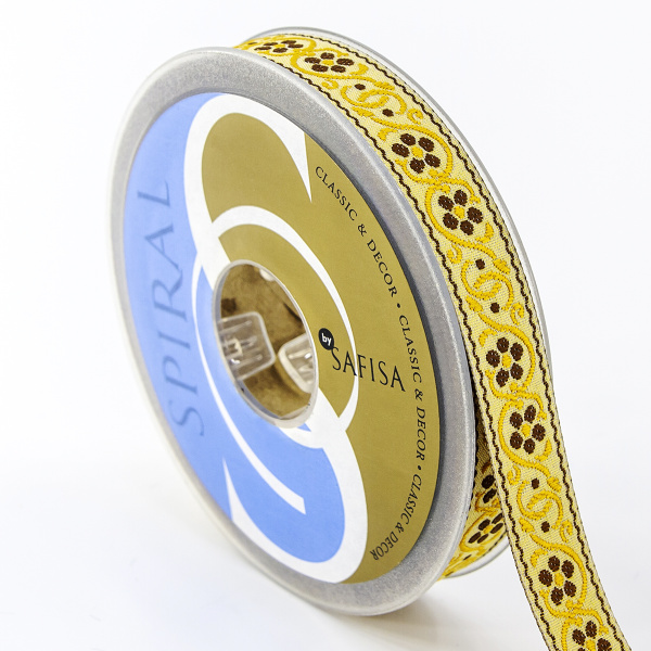 Лента жаккард SAFISA, 15 мм, 15 м, цвет 03. Арт 9208-15мм-03