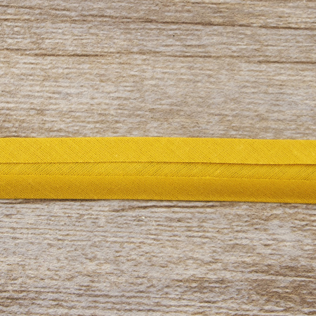 Косая бейка хлопок/полиэстер 20 мм, 25 м, цвет 54, бежево-золотистый . Арт 6120-20мм-54            