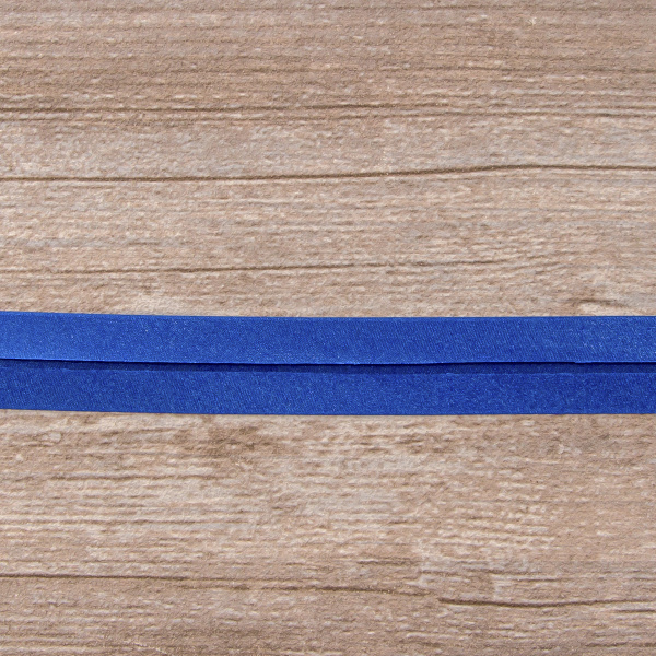 Косая бейка атласная 20 мм, 25 м, цвет 13, синий. Арт 6260-20мм-13            