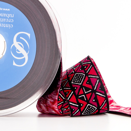 Лента жаккардовая SAFISA, 40 мм, 15 м, цвет 01. Арт 9274-40мм-01