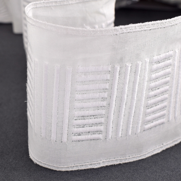 Шитье-вышивка на батисте, прошва, 95 мм, цвет белый. Арт 35498/B