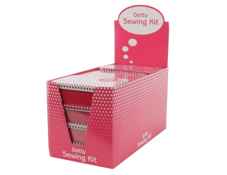 Набор дорожный в жестяной коробочке "Горошки", цвет розовый в белый горошек. Арт PT.699.DB-2             