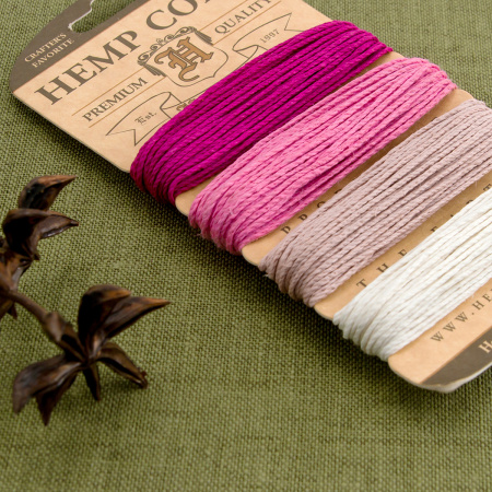 Шнуры на блистере HEMPTIQUE #20 - 1 мм, 4 цвета по 9,1 м. Арт HC20SOR                 