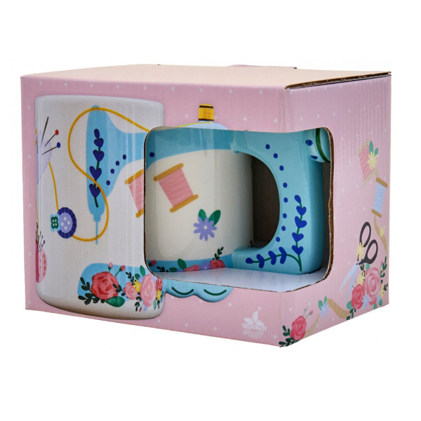 Кружка с ручкой и рисунком "Швейные узоры". Арт N4371.8