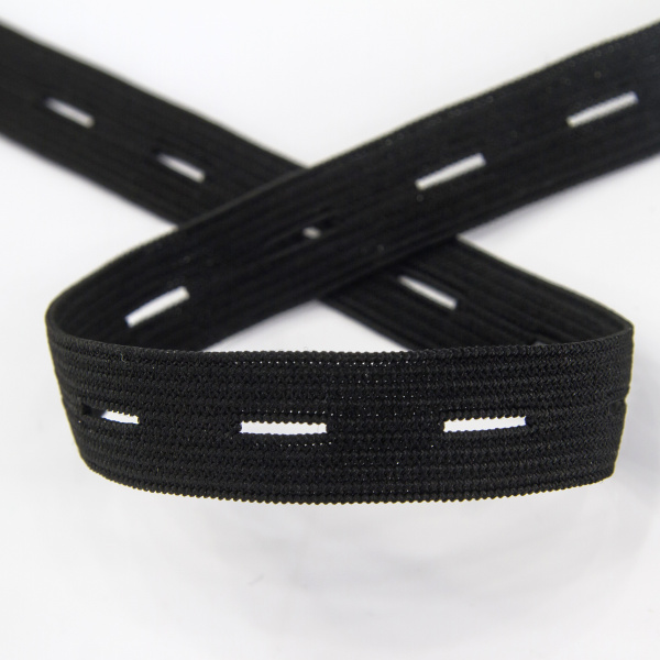 Резинка перфорированная, 15 мм, цвет черный. Арт 854128210P7001          