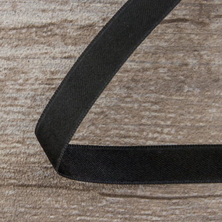 Лента атласная двусторонняя SAFISA мини-рулоны, 11 мм, 4 м, цвет 01, черный. Арт P00110-11мм-01          