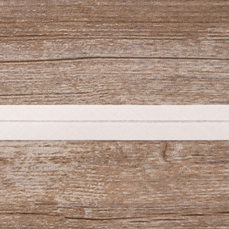 Косая бейка хлопок/полиэстер 20 мм, 25 м, цвет 02, белый. Арт 6120-20мм-02            