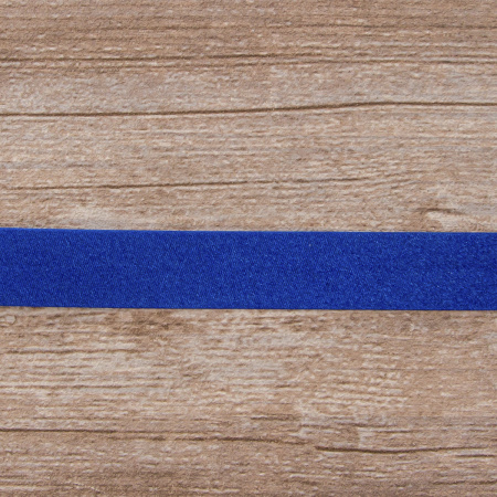 Косая бейка атласная 20 мм, 25 м, цвет 13, синий. Арт 6260-20мм-13            