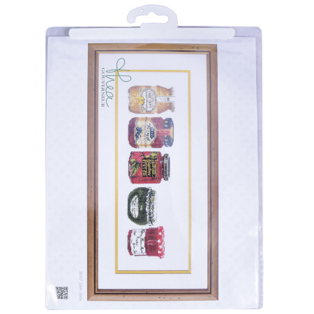 Набор для вышивания "Баночки с джемом", канва лён 36 ct. Арт 3047                    