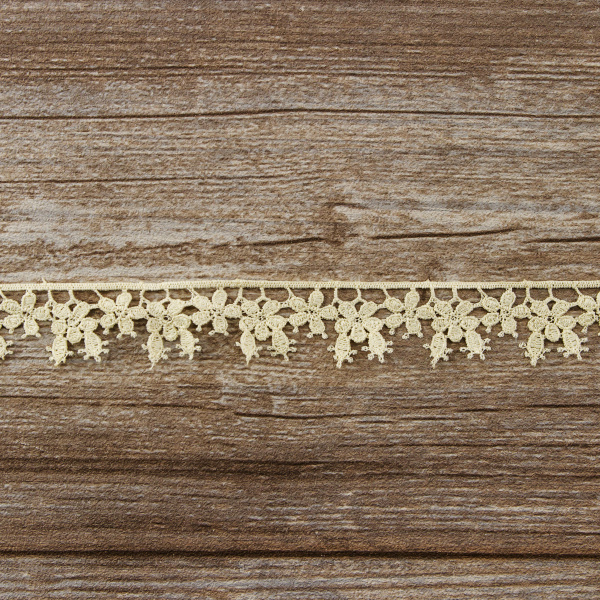 Мерсеризованное хлопковое кружево, 24 мм, цвет бежевый. Арт K059/27