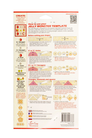Лекало универсальное "Jelly Monster" для вырезания геометрических форм. Арт ERGG01.PNK              