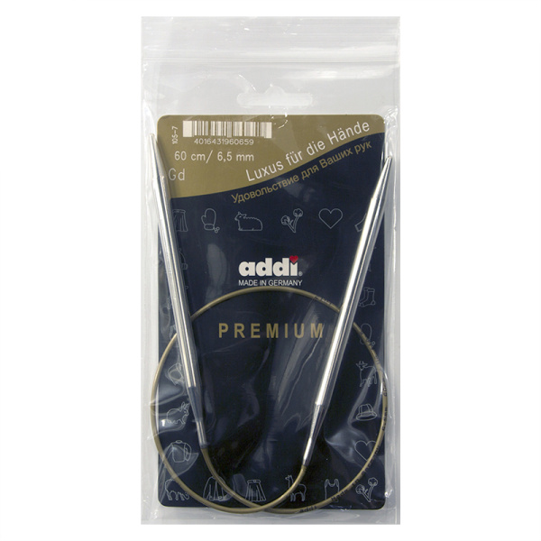 Спицы, круговые, супергладкие, addiClassic №6.5, 60 см. Арт 105-7/6.5-60