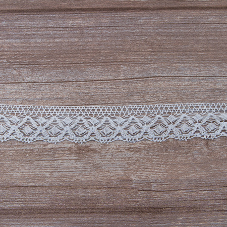 Мерсеризованное хлопковое кружево, 30 мм, цвет светло-голубой. Арт 2025/19