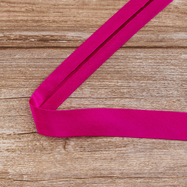 Косая бейка атласная 30 мм, 25 м, цвет 82, пурпурный. Арт 6260-30мм-82            