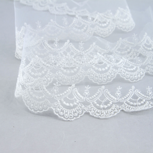 Кружево-вышивка на тюле, 22 мм, 13,5 м. Арт 41703/01