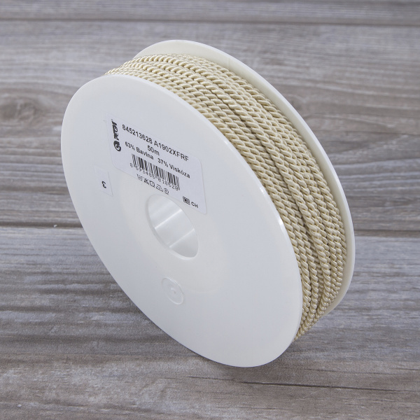 Шнур витой PEGA, бежевый, 2,8 мм. Арт 845213628A1902          