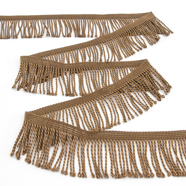 Бахрома витая, 60 мм, цвет темно-бежевый теплый. Арт PP-60 col.710