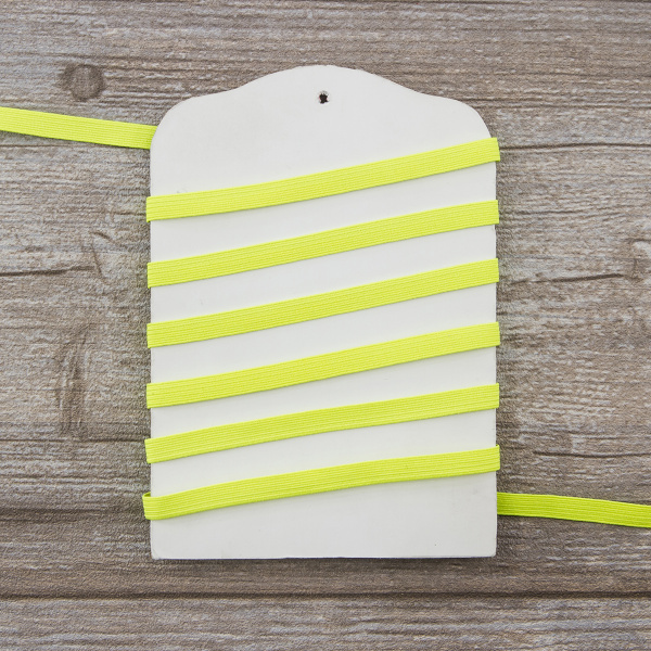 Резинка продежка, 6,6 мм, цвет неоновый желтый. Арт 851113010L4206