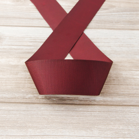 Лента репсовая SAFISA, 50 мм, 25 м, цвет 30 бордовый. Арт 350-50мм-30