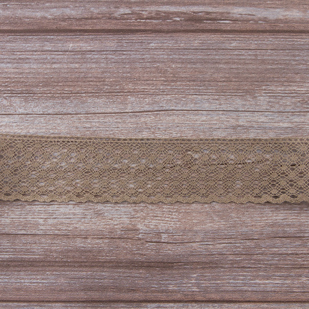 Мерсеризованное хлопковое кружево, 50 мм, цвет темно-бежевый. Арт 2040/5T