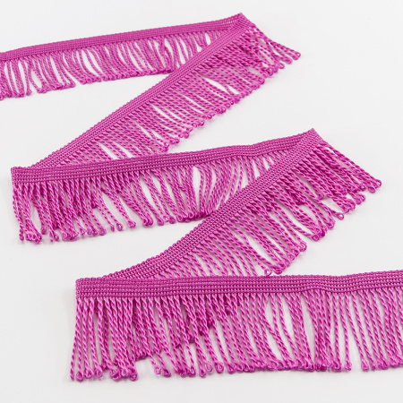 Бахрома витая, 60 мм, цвет ярко-розовый. Арт PP-60 col.305