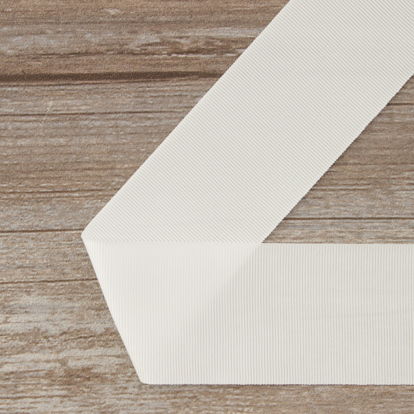 Лента репсовая SAFISA, 50 мм, 25 м, цвет 02 белый. Арт 350-50мм-02